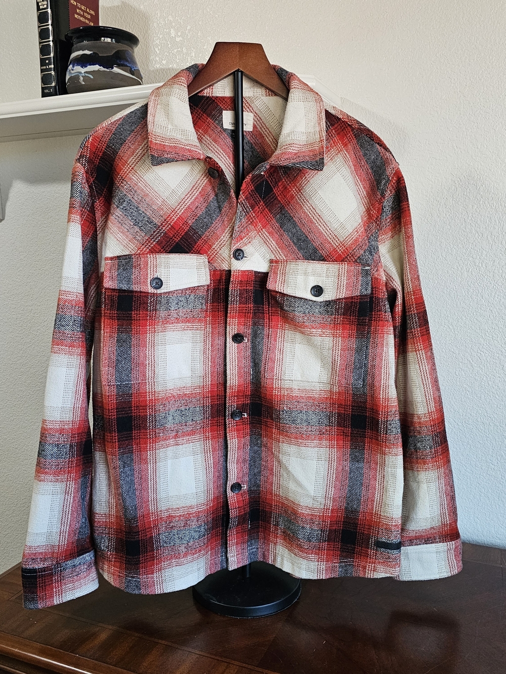 Civil Society "Shacket" Extra Thick Shirt Jacket, Men's Large Red Plaid